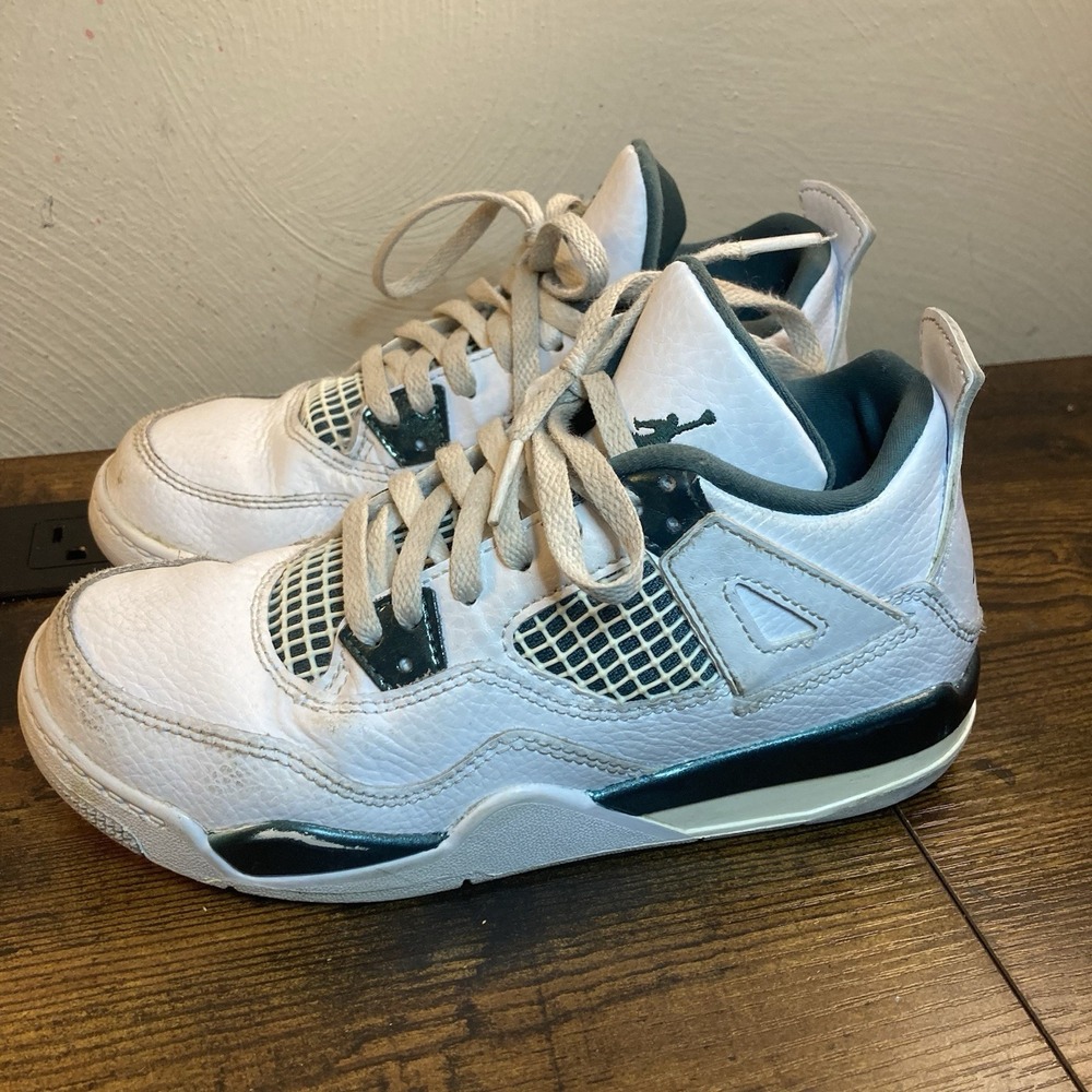 Air Jordan 4 Retro Oxidized Green GS 1Y White BQ7669-103 Youth Sneakers